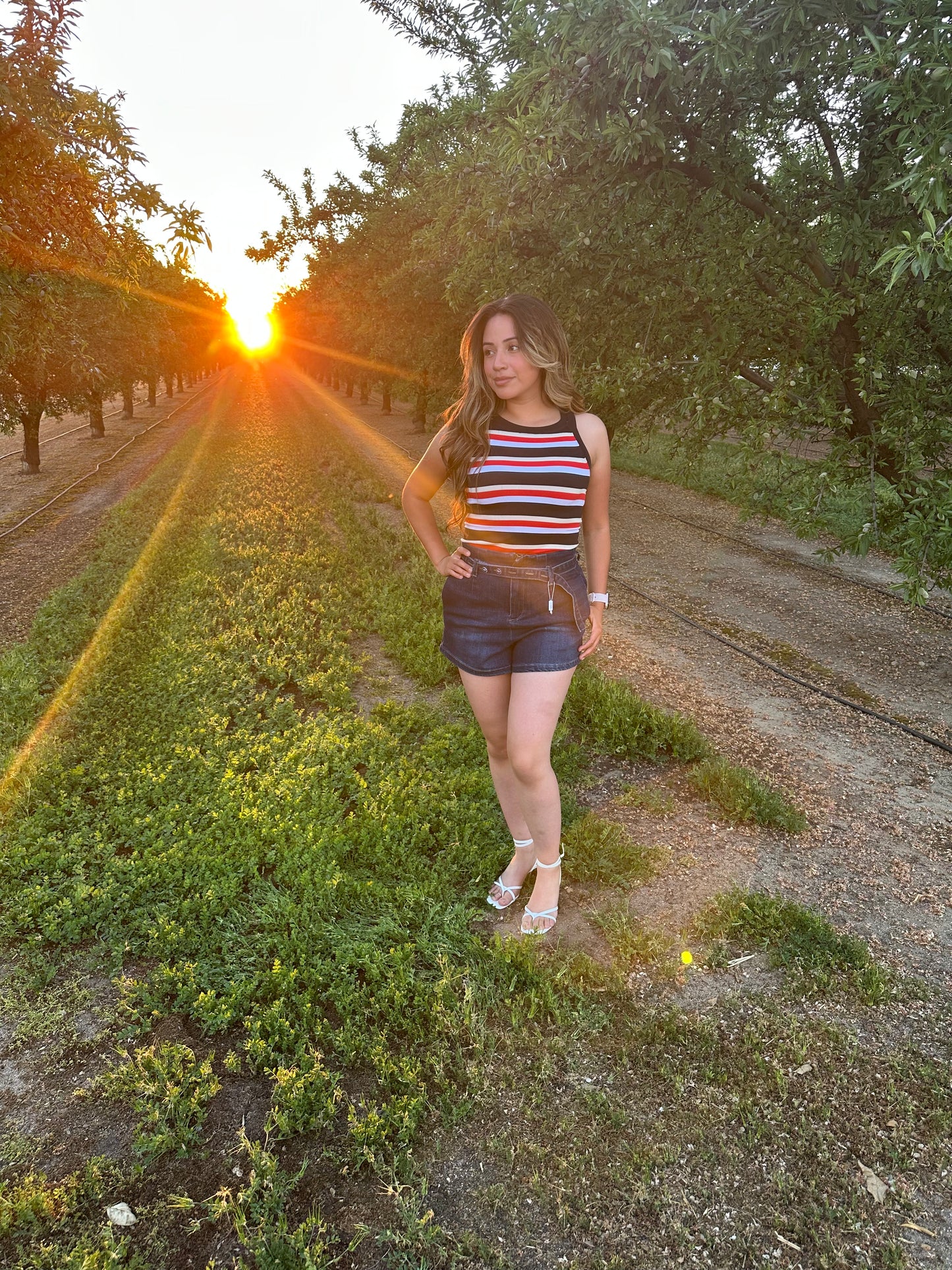 Red stripe tank top