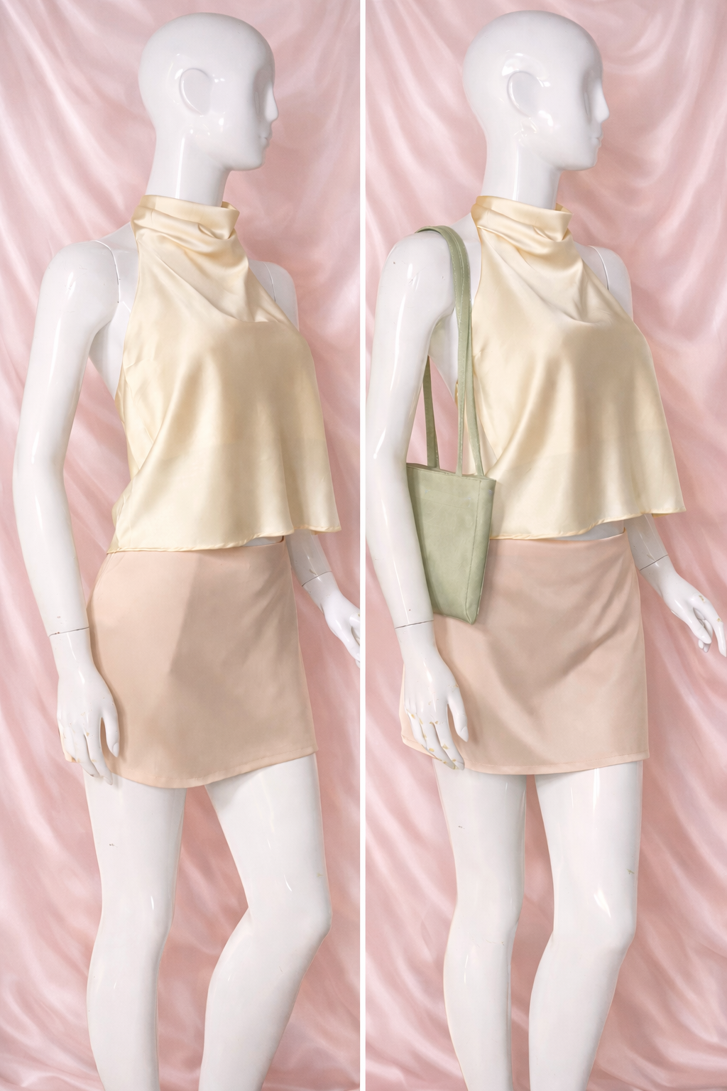 Light butter satin top
