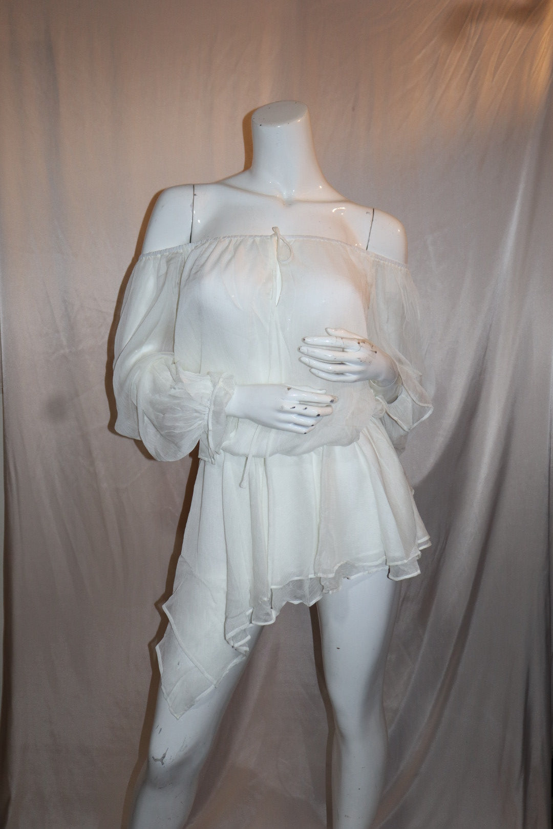 White off the shoulder romper
