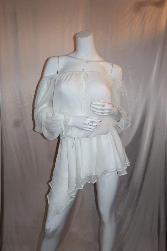 White off the shoulder romper