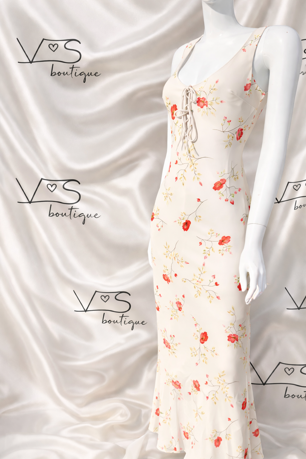 Floral satin dress
