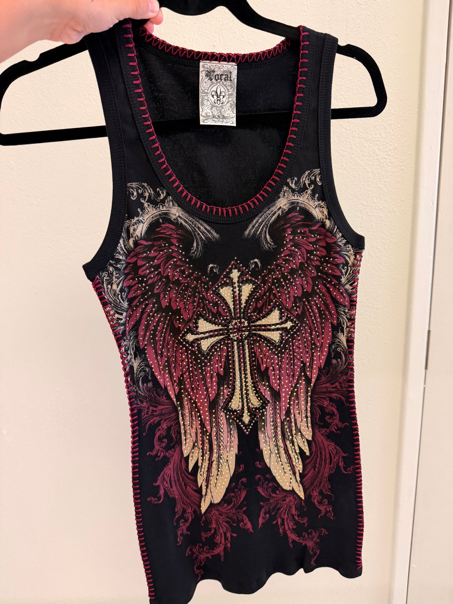 Burgundy/ black top