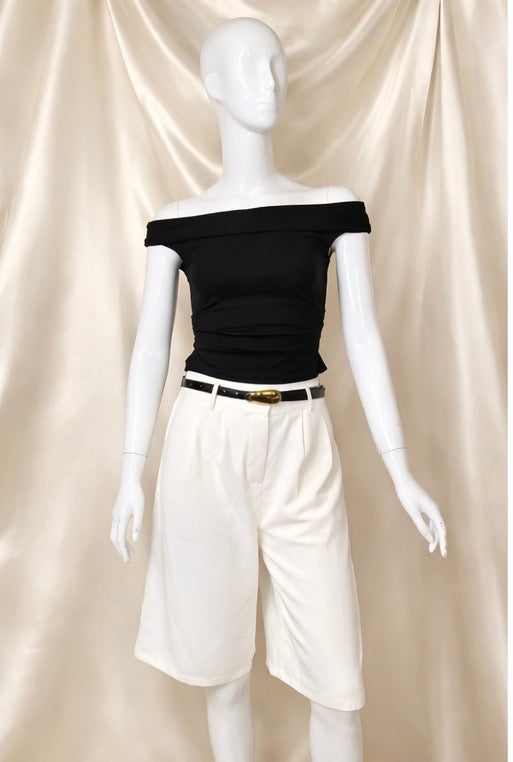 Black off the shoulder top