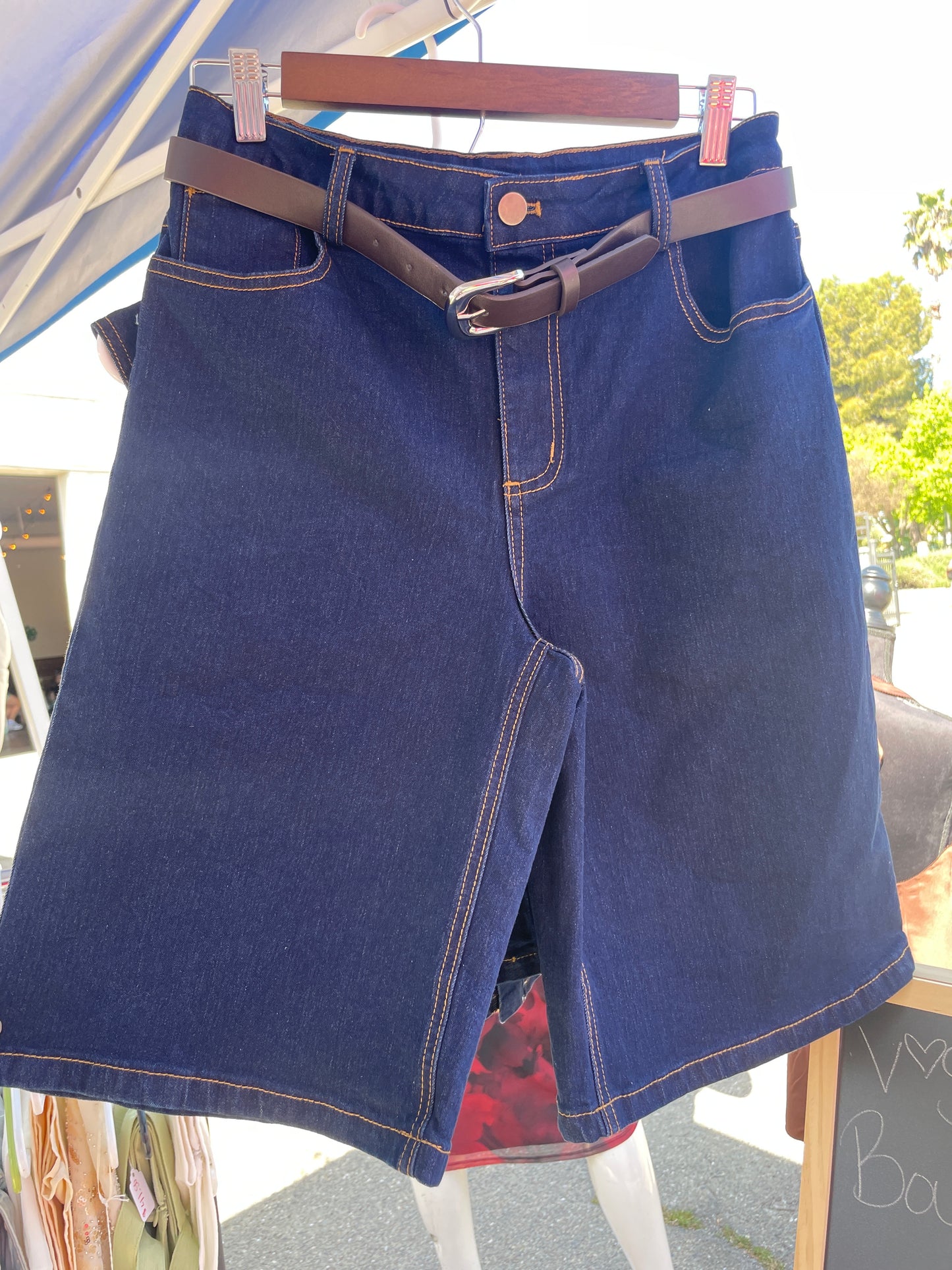 denim shorts set