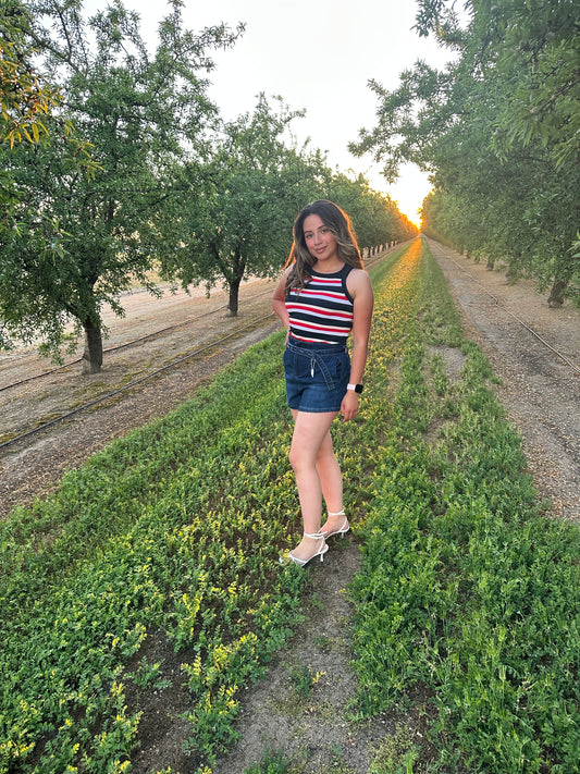 Red stripe tank top