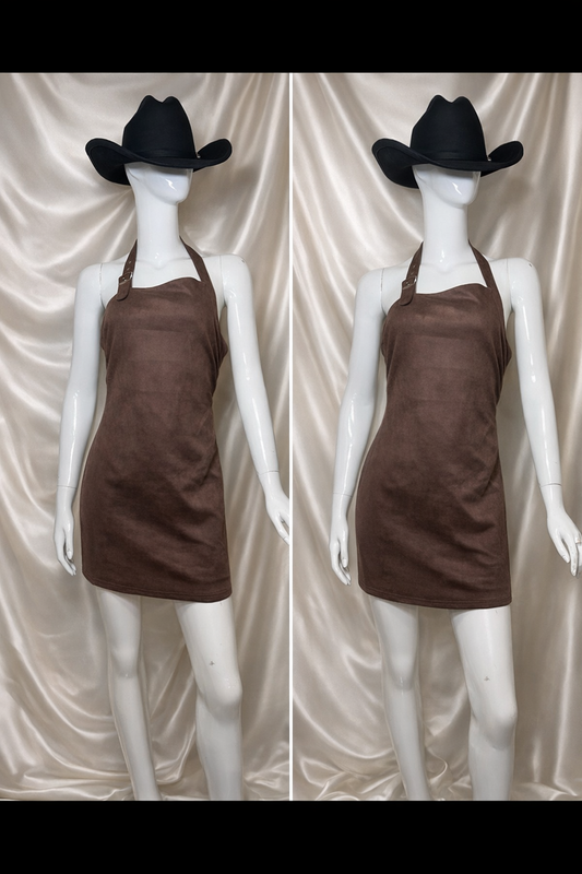 Suede mini dress