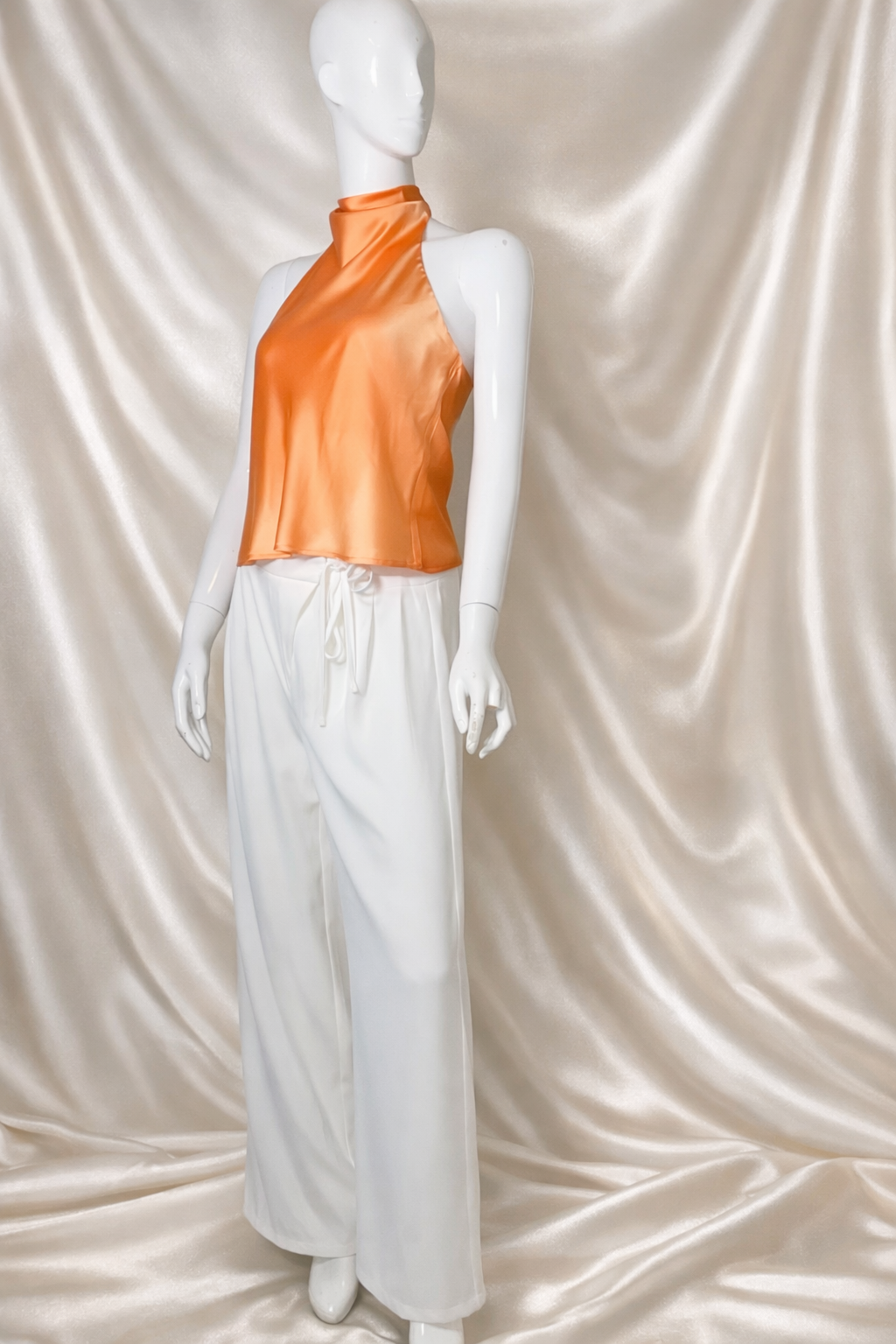 Peach Satin Top