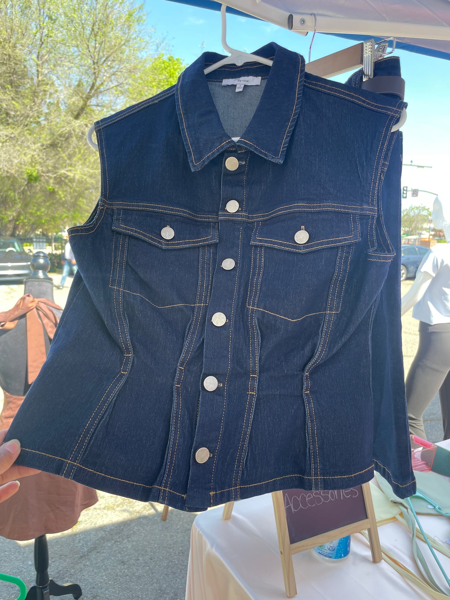 denim shorts set
