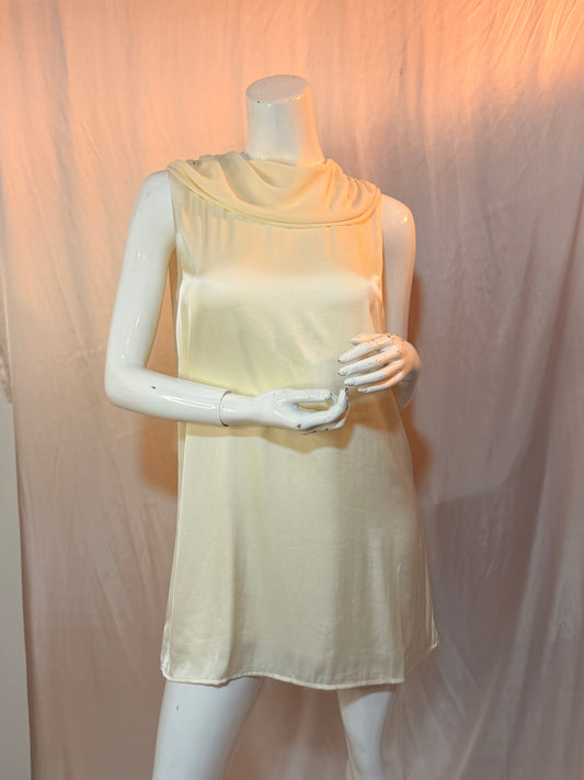 Cream Attached scarf dress