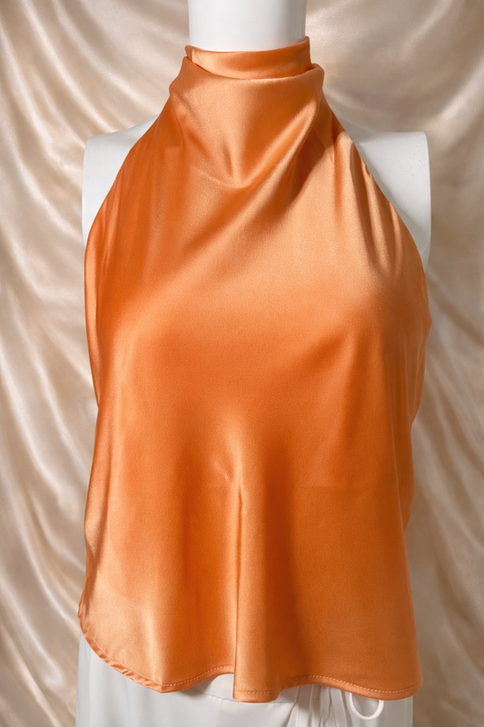 Peach Satin Top