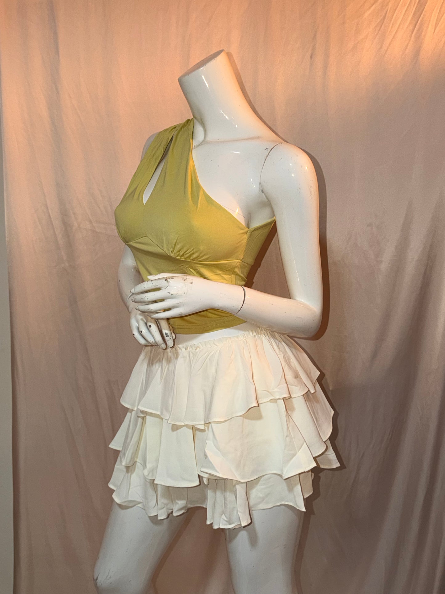 Asymmetrical keyhole one shoulder top