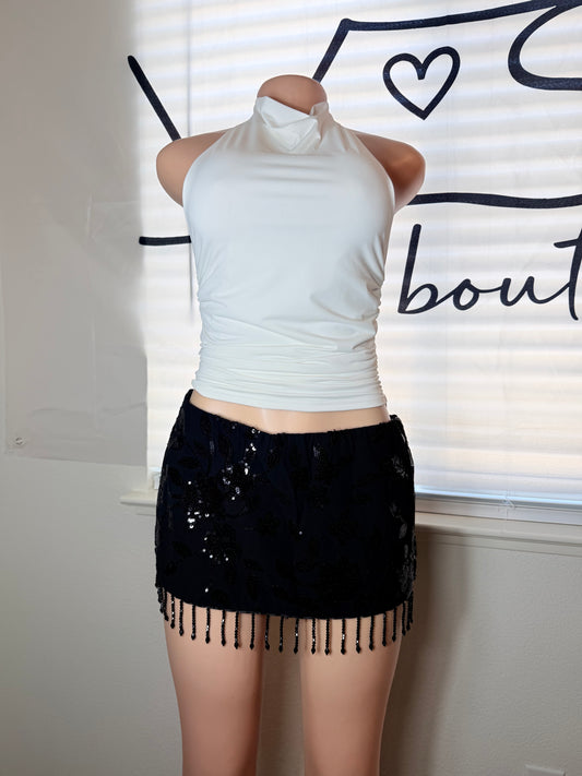 Midnight black mini skort