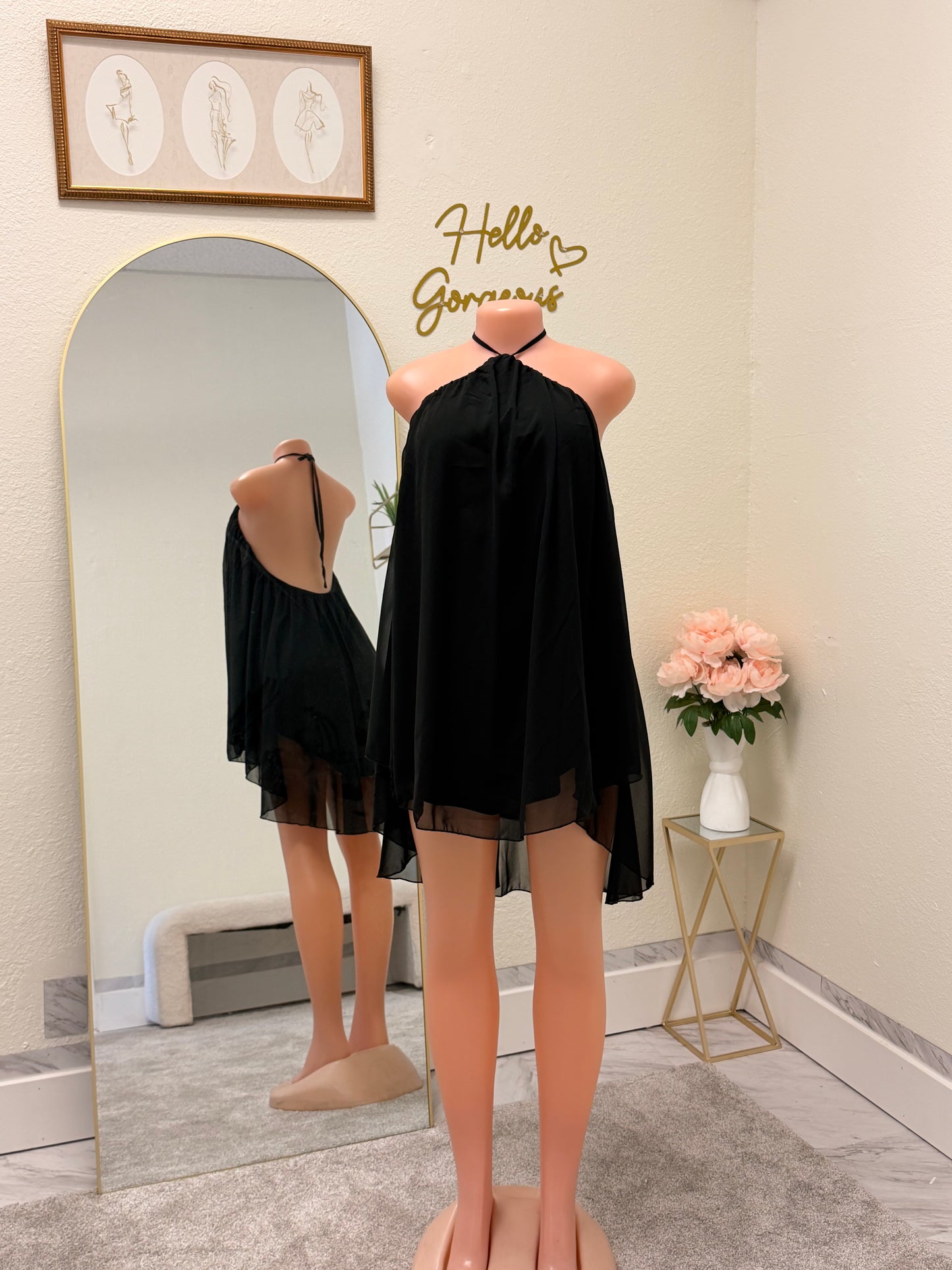 Black chiffon Dress