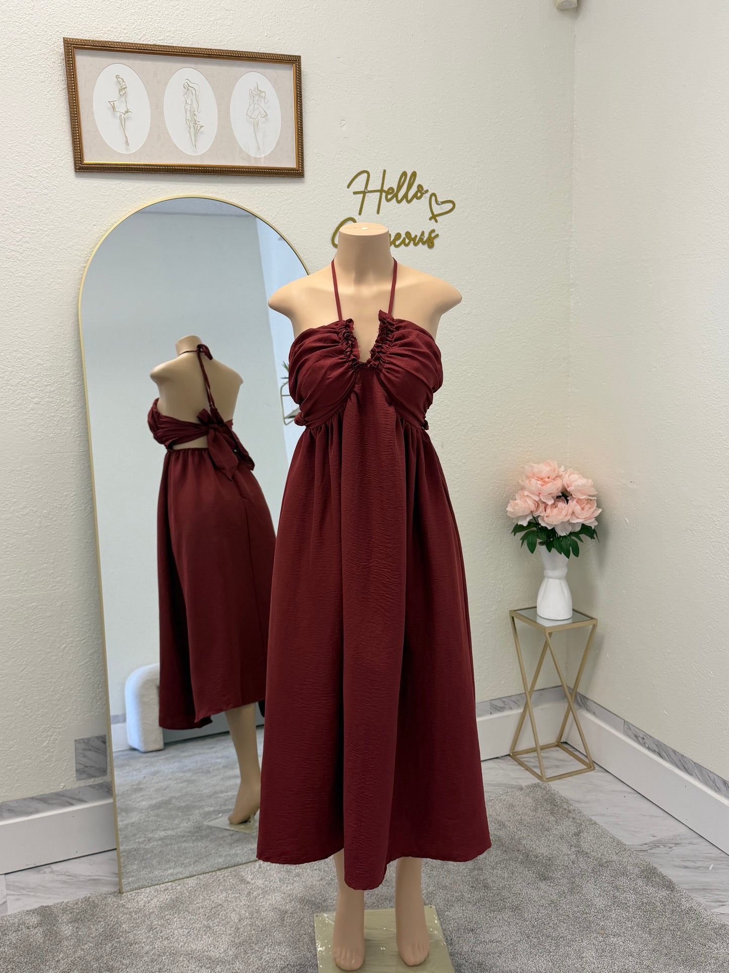 Dark Red Dress