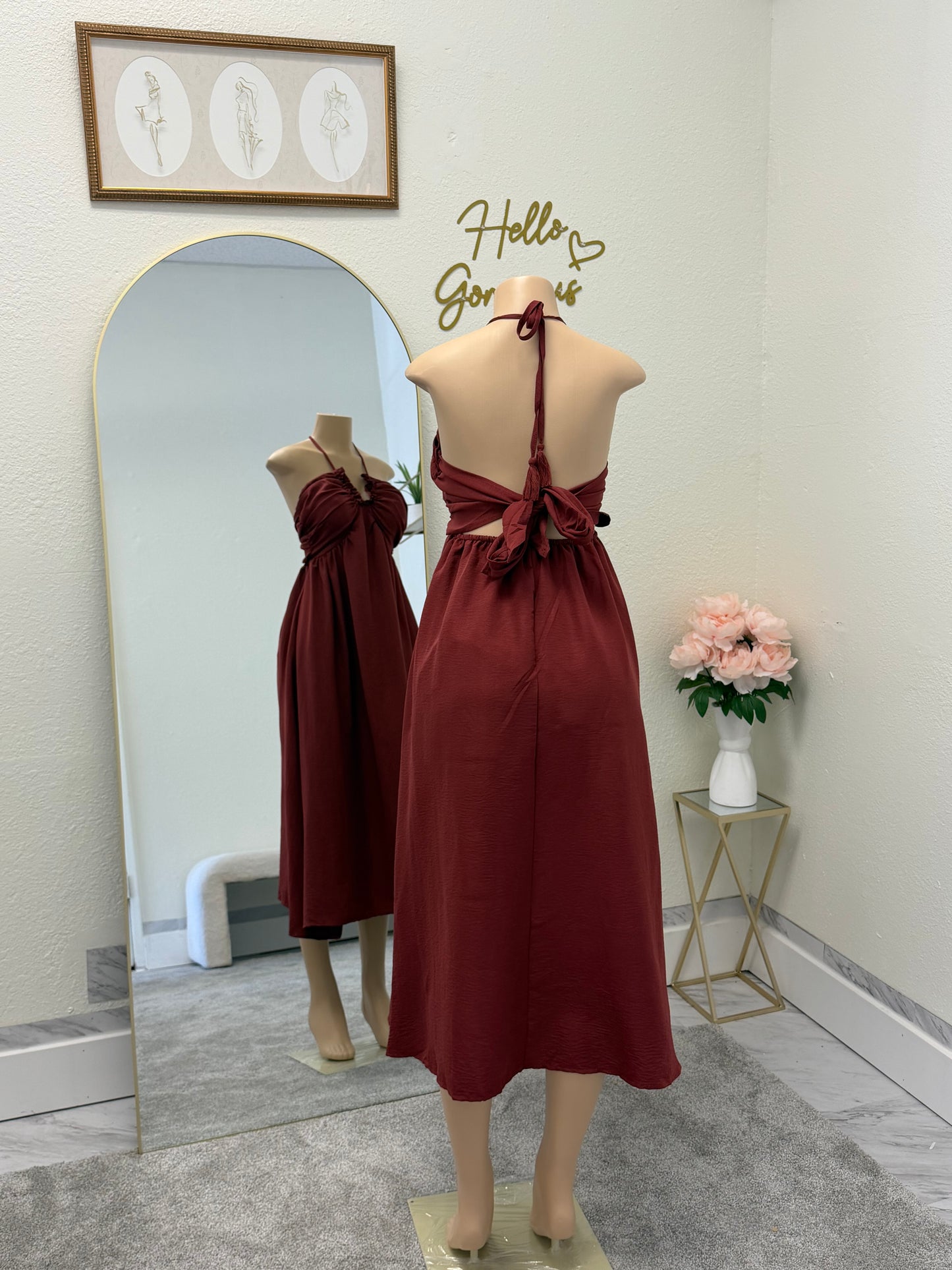 Dark Red Dress