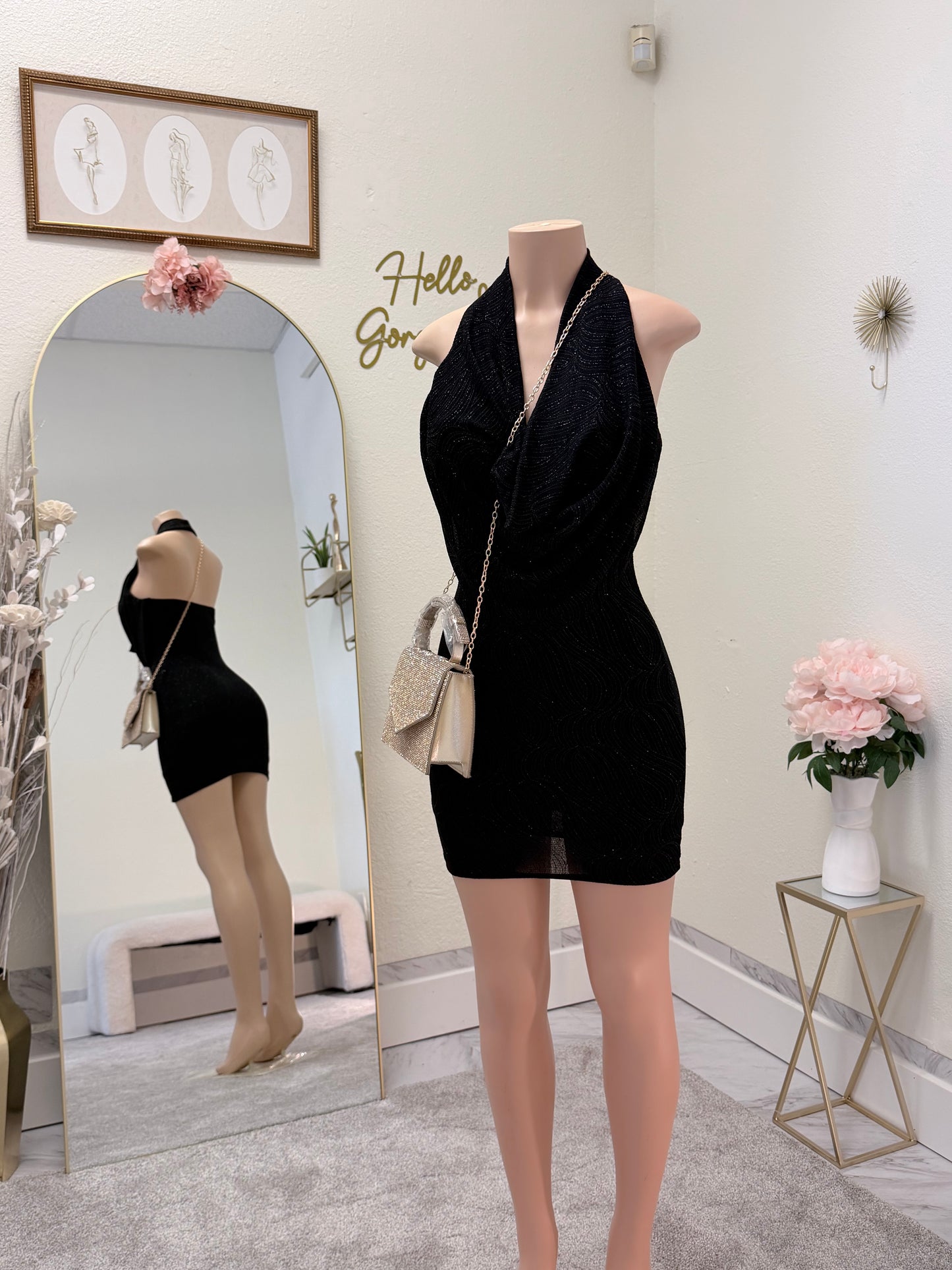 black glitter dress