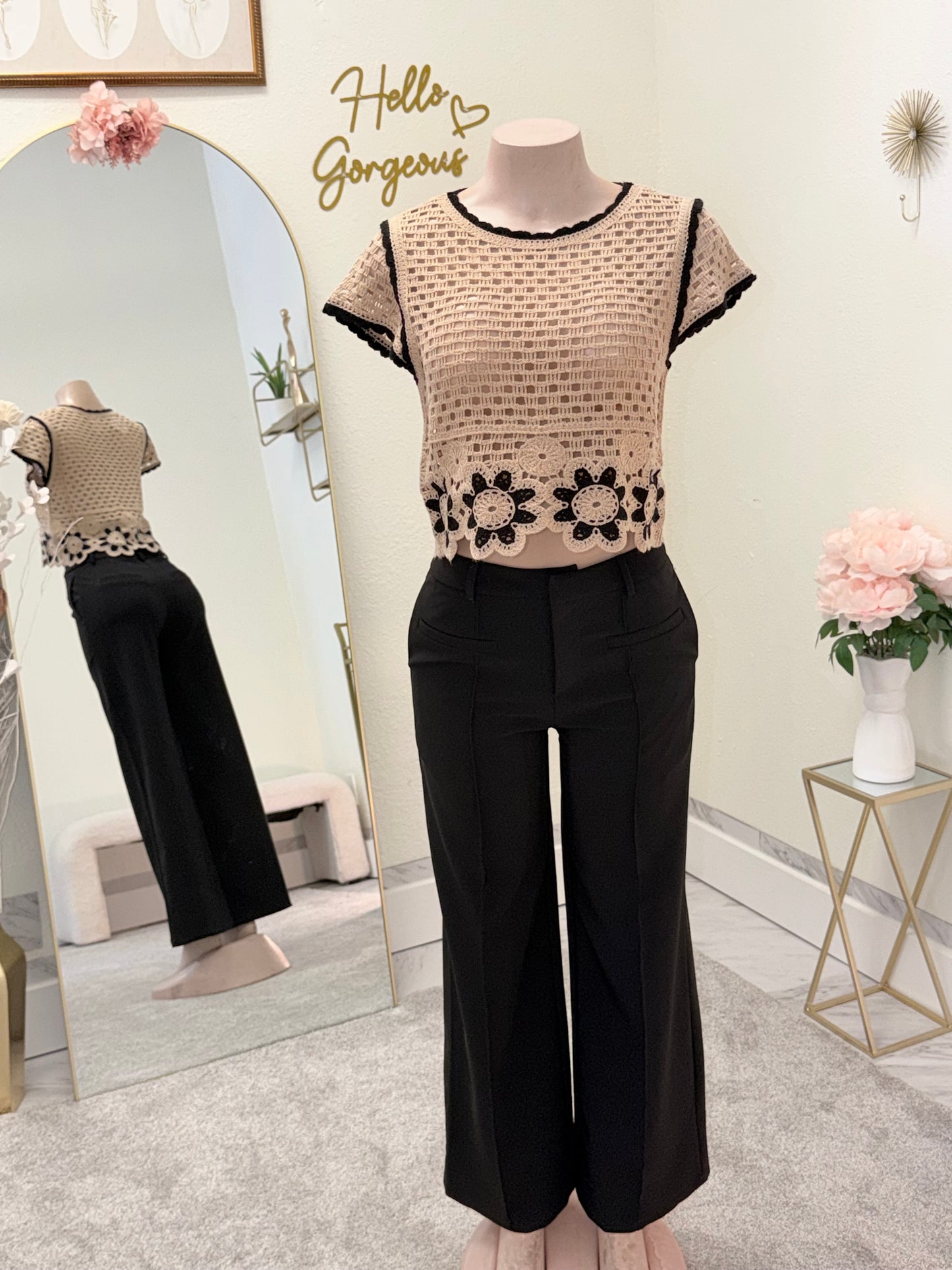 black wide-leg pants